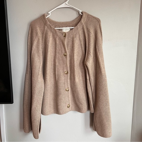 NWOT LouLou Studio Lanta Cashmere Cardigan Beige M - Picture 5 of 9